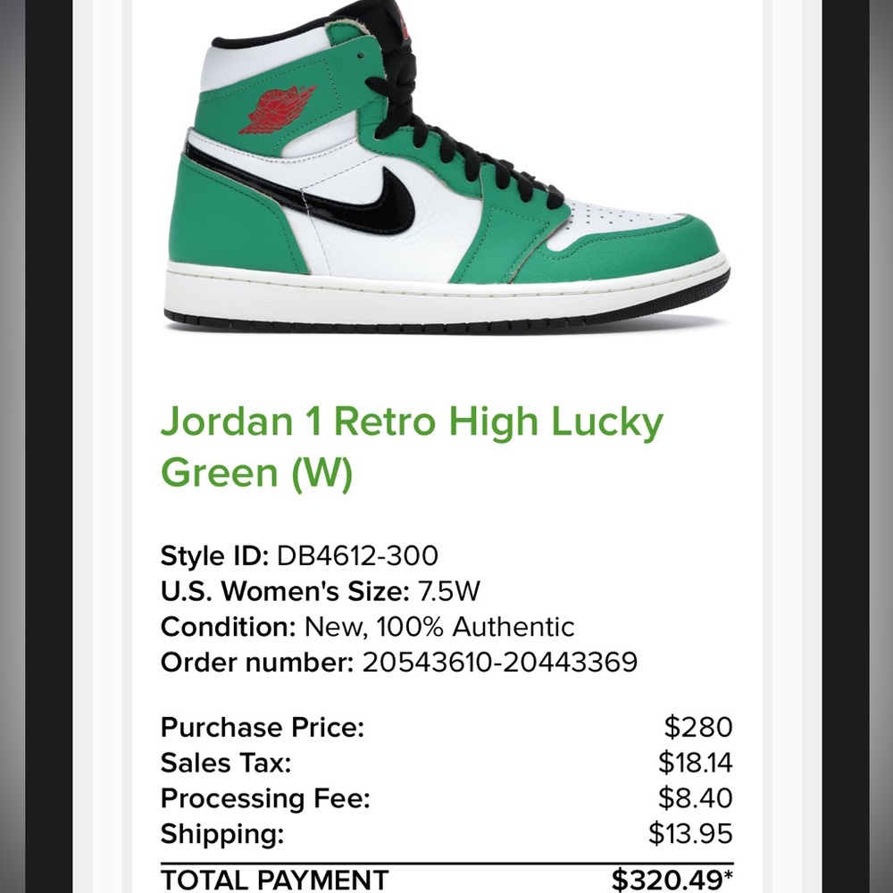 Jordan 1 Retro High Lucky Green Sneakers
